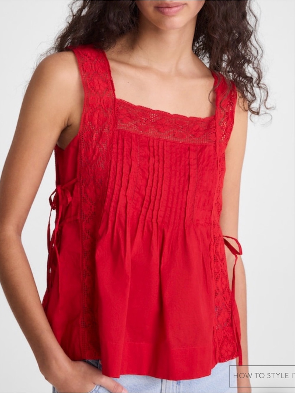 MADEWELL M The Sophie Top COTTON LACE TANK OA390 $88